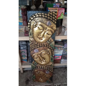 wooden buddha wall plaque